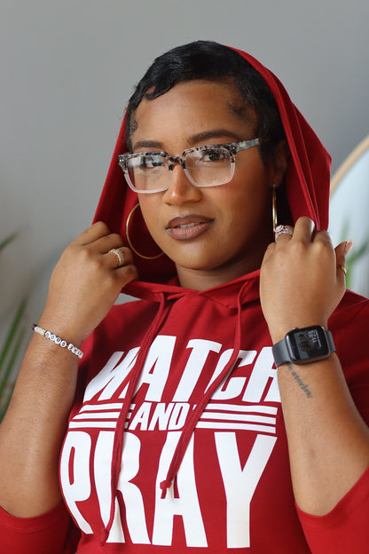 Watch and Pray 3/4 Sleeve Hooded Dress