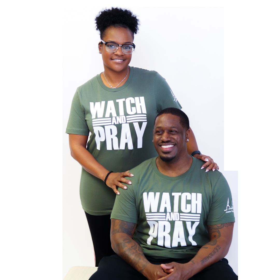 Military Green "Watch and Pray" Tee