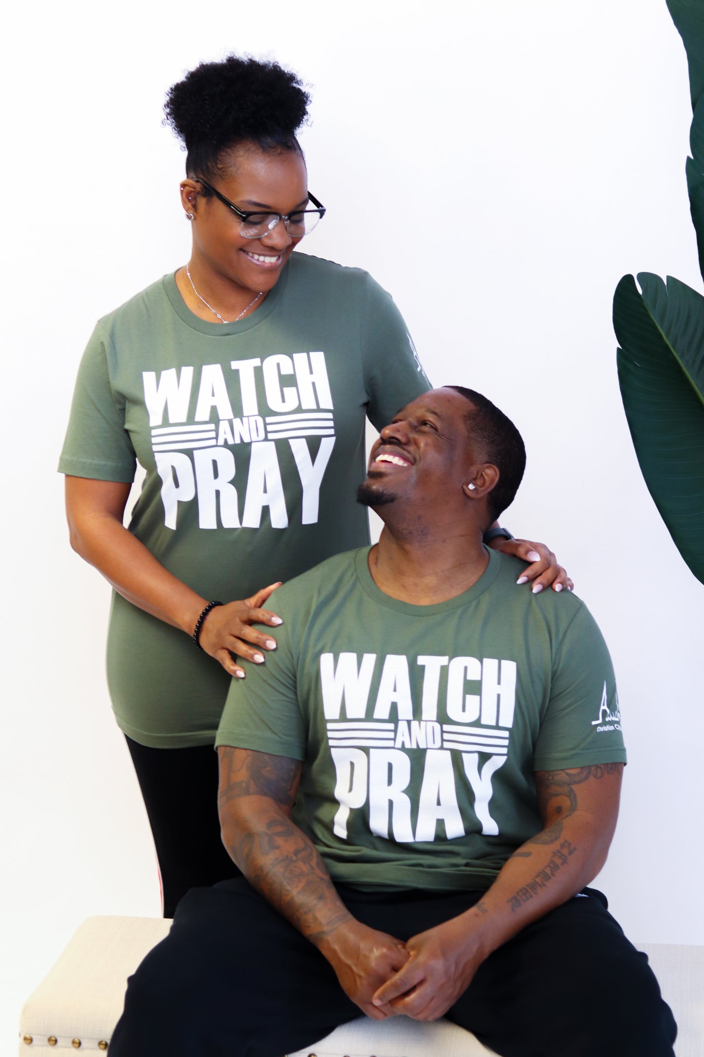 Military Green "Watch and Pray" Tee